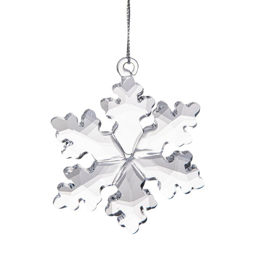 Set 4 Cristalli Fiocchi di Neve Decorativi 6,5 cm in Vetro