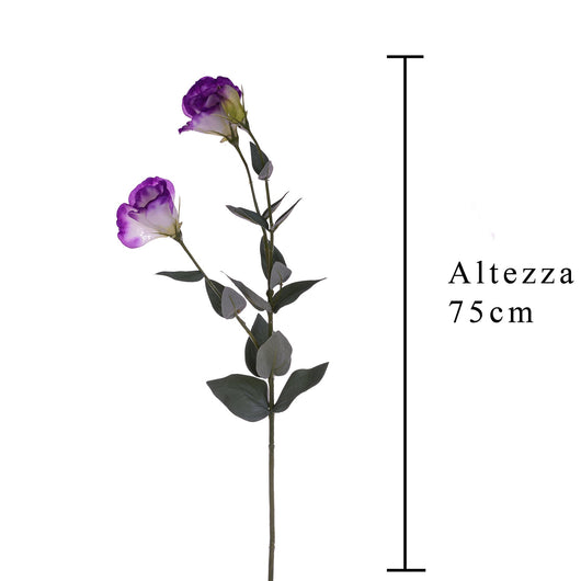 Set 6 Lisianthus Artificiali con Fiori Altezza 75 cm