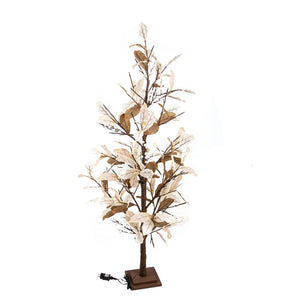 Mini Magnolia Decorativa con 114 Led 150 cm in Legno e Plastica