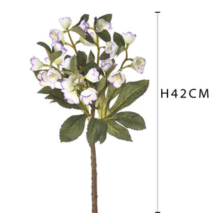 Set 4 Rami Artificiali di Helleborus Altezza 42 cm Bianco