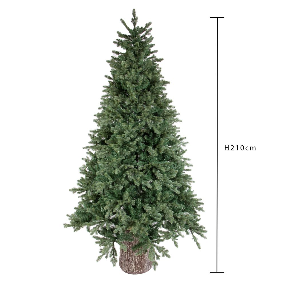 Albero di Natale Artificiale 215 cm 1038 Rami con Tronco Abete Verde