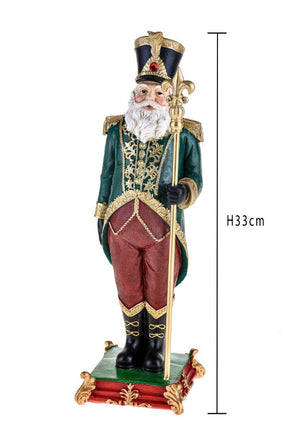 Statuina Babbo Natale con Bastone 33 cm in Resina