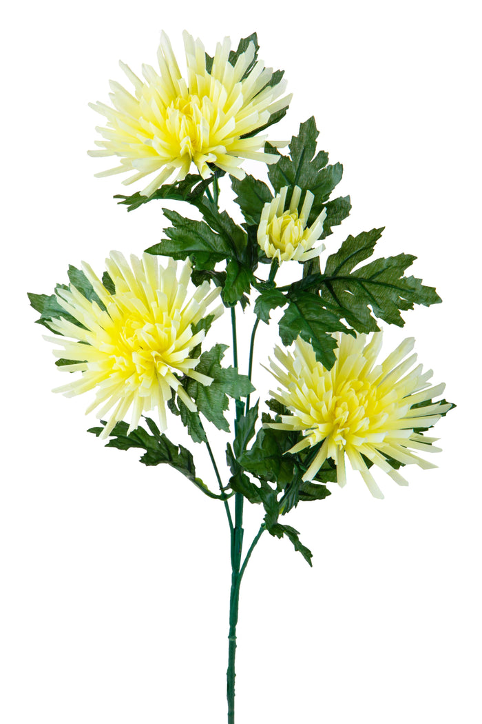 Set 6 Fiori Artificiali di Spidere a 4 Diramazioni Altezza 82 cm Giallo