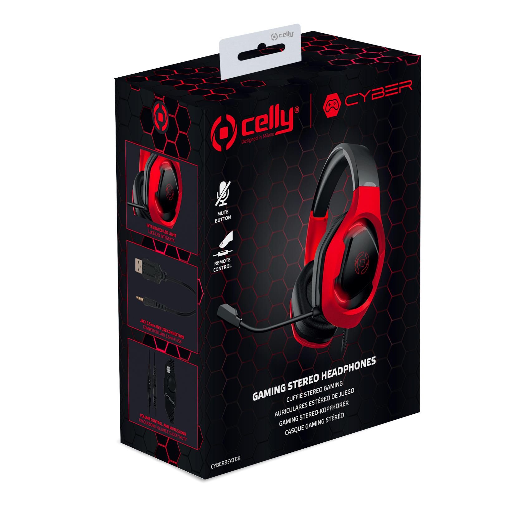 Gaming headphones rgb 3.5mm black - CYBERBEATBK