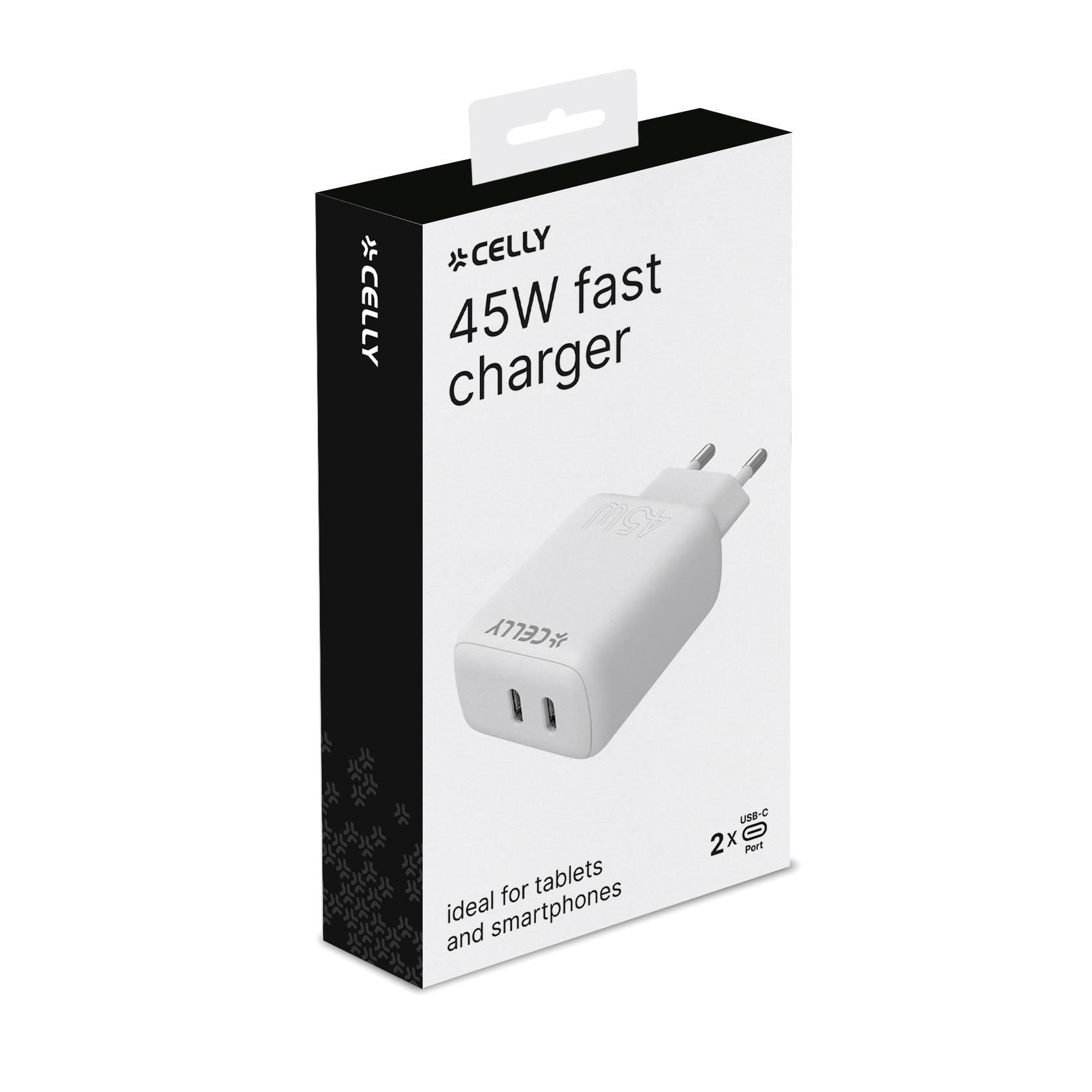 Travel charger 2 usb-c 45w - TC2USBC45WWH