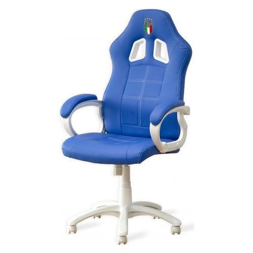 Sedia gaming qubick acmu0049 figc italia chair blue e white