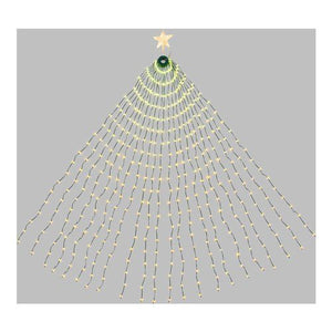 Decoro luminoso lotti 68988 tenda mantello verde + puntale stella per