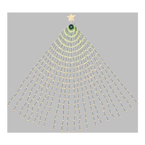 Decoro luminoso lotti 68988 tenda mantello verde + puntale stella per