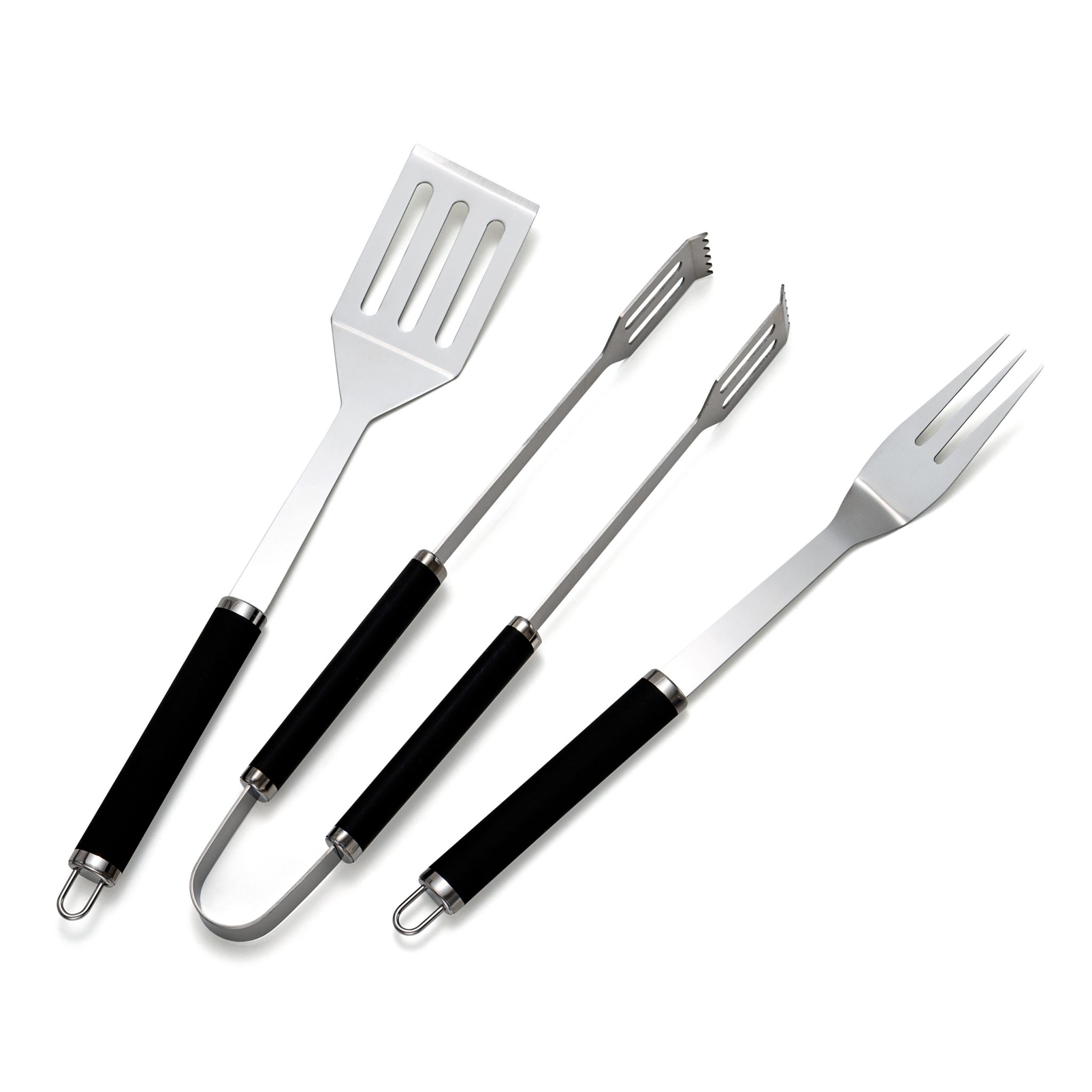 Set Di Posate Spatola Forchetta E Pinza Per Barbecue In Acciaio Inox -  57555