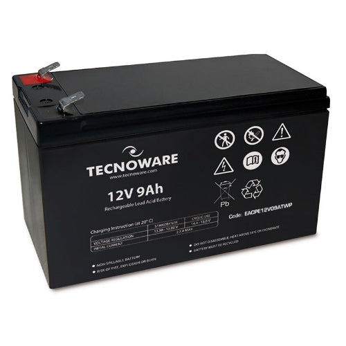 Batteria tecnoware 12v 9.0ah faston 6,3mm eacpe12v09atwp