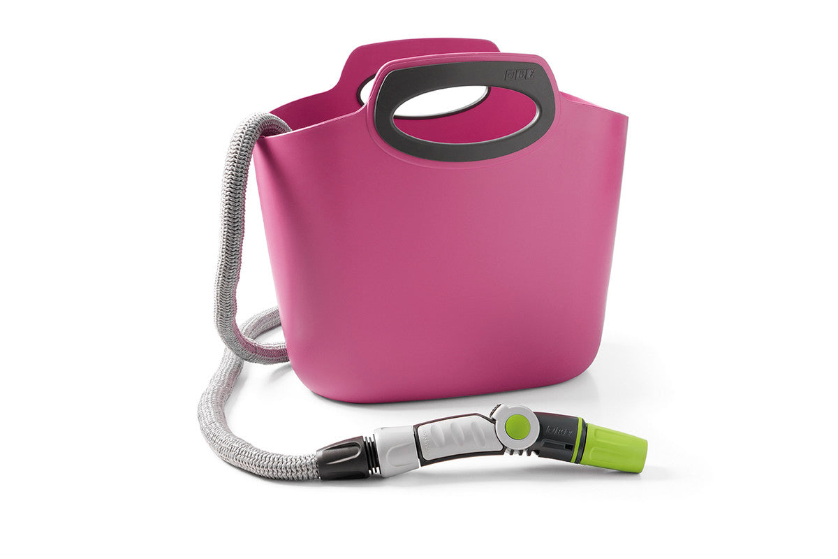 AQUAPOP MAXI FUCSIA, 30M tubo estensibile da giardino,kit con borsa in plastica,lancia,presa rubinetto,raccordi