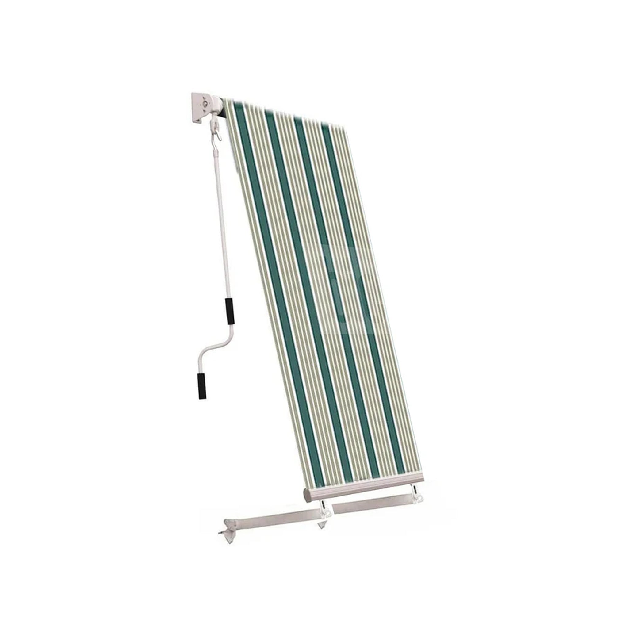 Tenda Da Sole A Caduta 1 Mt X 2,50 Mt Con Bracci Regolabili – Verde/Bianco