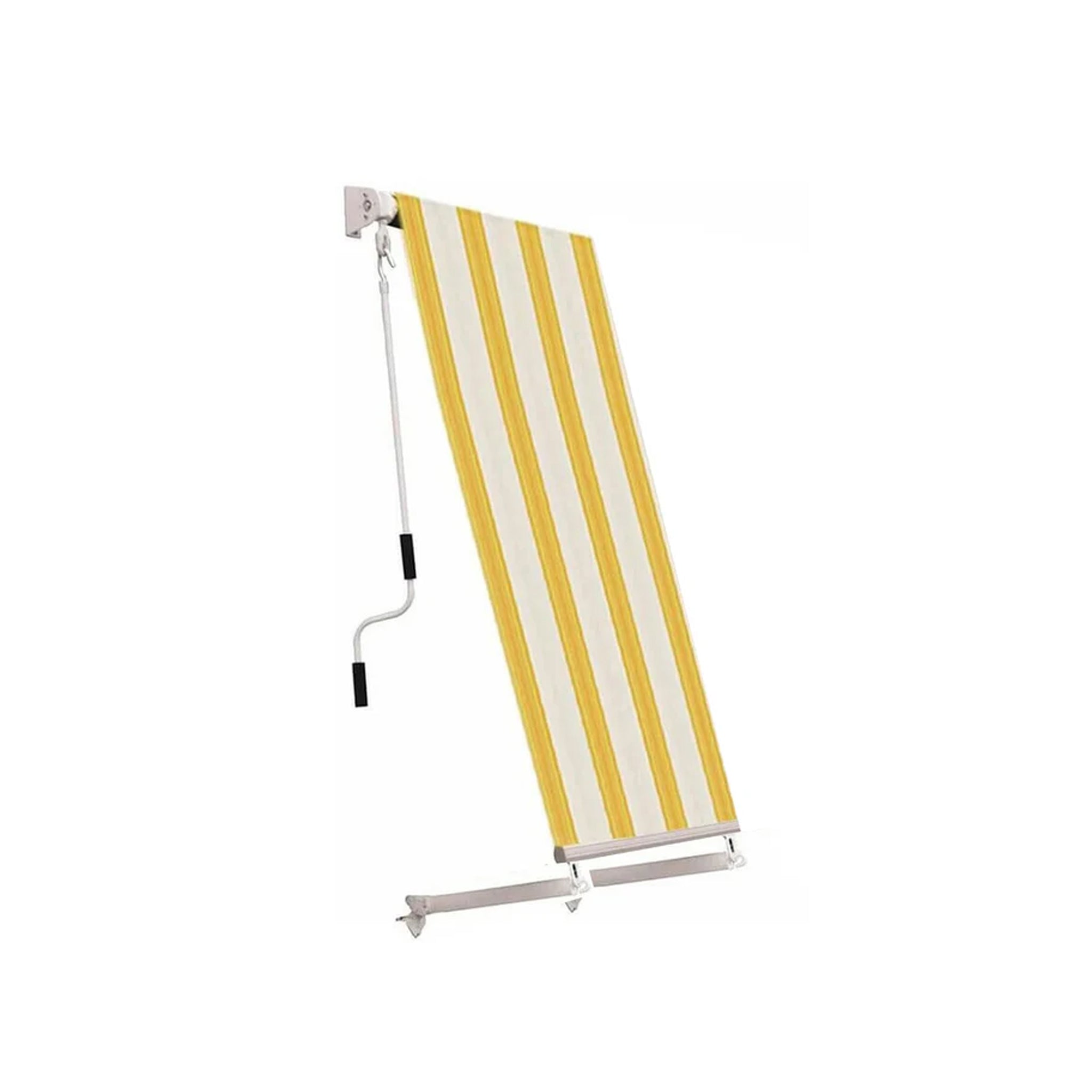 Tenda Da Sole A Caduta 1 Mt X 2,50 Mt Con Bracci Regolabili – Giallo/Bianco