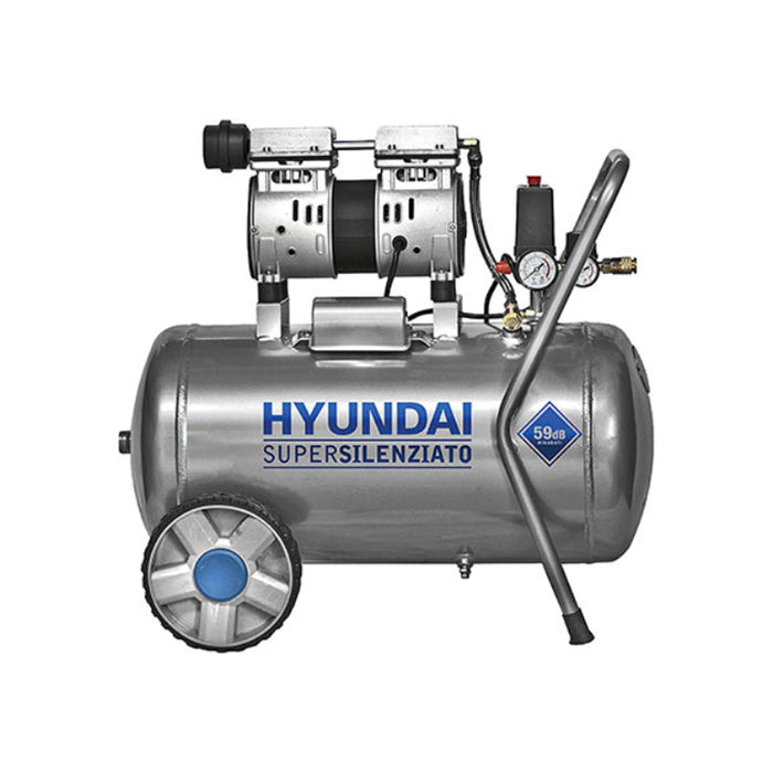 Compressore Silenziato 50 Lt Portatile Senza Olio -  Hyundai 65701