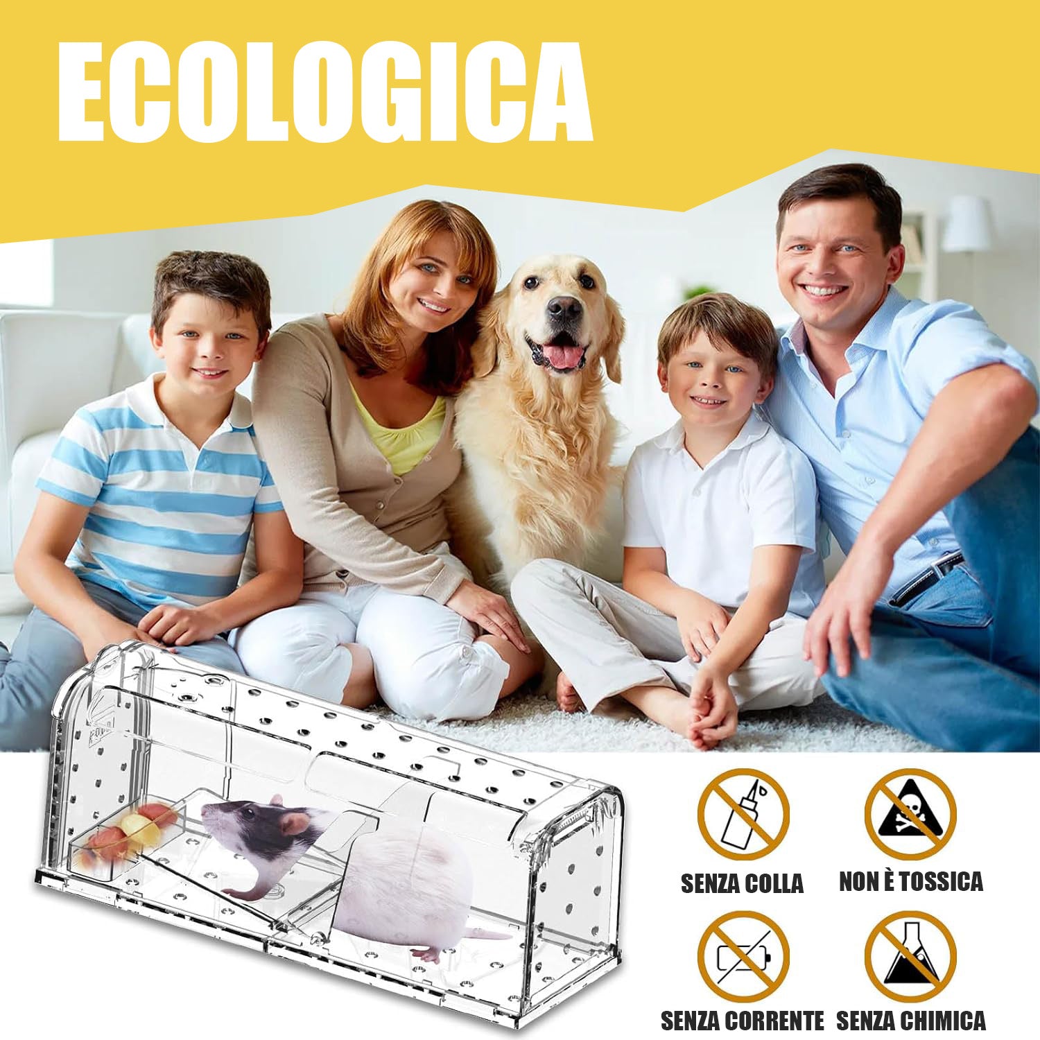 Set 2 Pz Trappola Per Topi Roditori Ecologica In Policarbonato Big - 8849