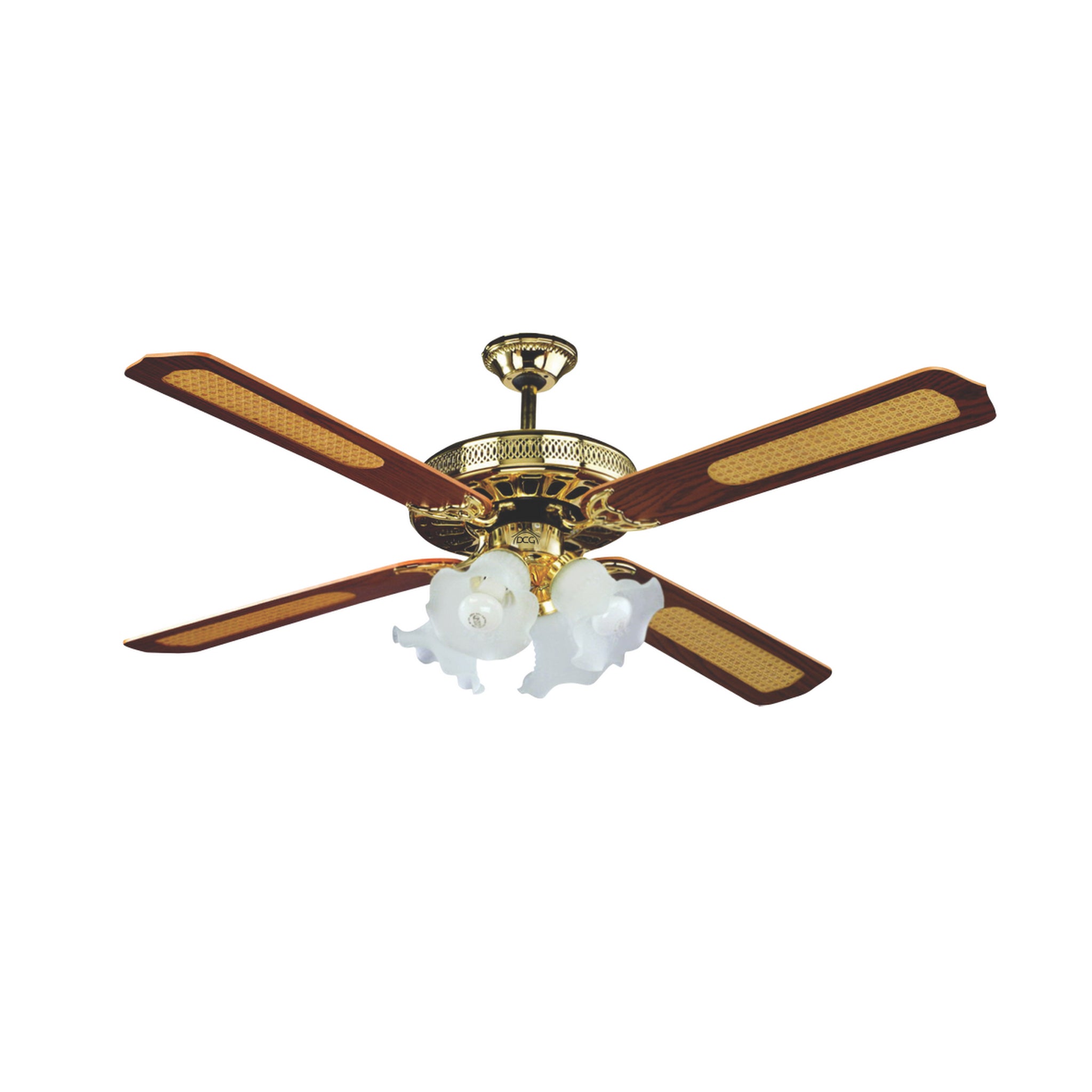 Ventilatore A Soffitto In Legno Con 4 Pale e 4 Luci a 3 Velocità