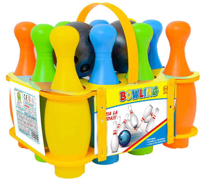 Set 10 Birilli Colorati con 2 Palline Kids Joy Bowling