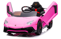 Macchina Elettrica per Bambini 12V con Licenza Lamborghini Aventador Rosa