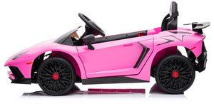 Macchina Elettrica per Bambini 12V con Licenza Lamborghini Aventador Rosa