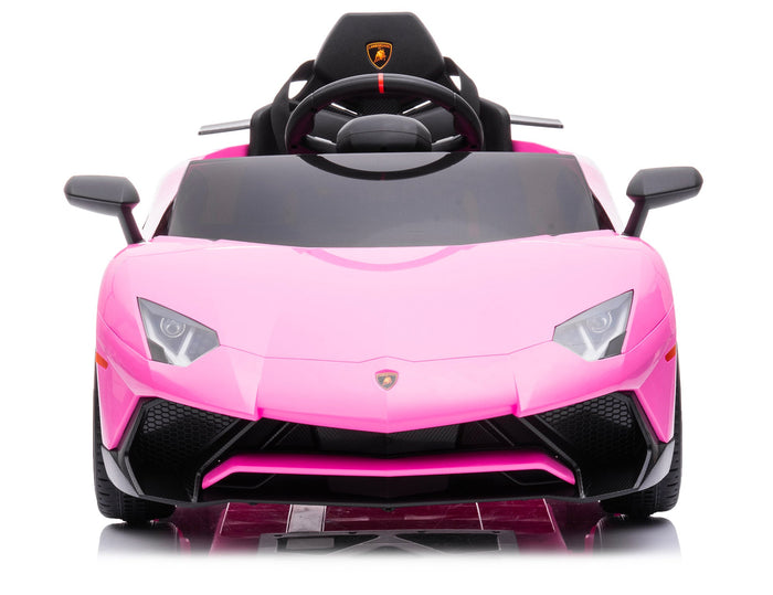 Macchina Elettrica per Bambini 12V con Licenza Lamborghini Aventador Rosa