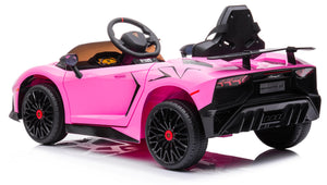 Macchina Elettrica per Bambini 12V con Licenza Lamborghini Aventador Rosa