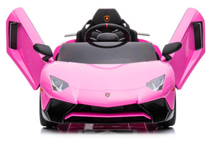 Macchina Elettrica per Bambini 12V con Licenza Lamborghini Aventador Rosa