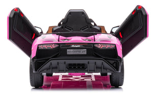 Macchina Elettrica per Bambini 12V con Licenza Lamborghini Aventador Rosa