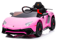 Macchina Elettrica per Bambini 12V con Licenza Lamborghini Aventador Rosa