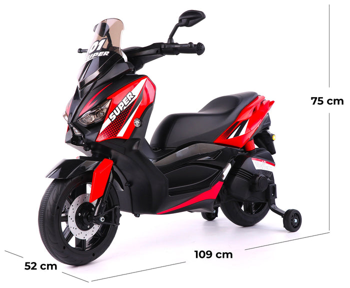 Moto Elettrica per Bambini 6V Super Rossa