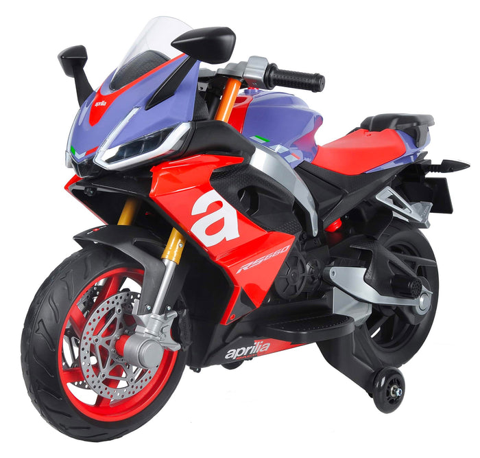 Moto Elettrica per Bambini 12V con Licenza Aprilia RS660 Viola