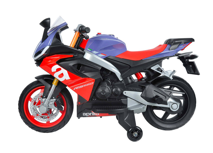 Moto Elettrica per Bambini 12V con Licenza Aprilia RS660 Viola