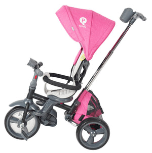 Triciclo Passeggino per Bambini 98x49x105 cm con Seggiolino Reversibile Ciao Rosa