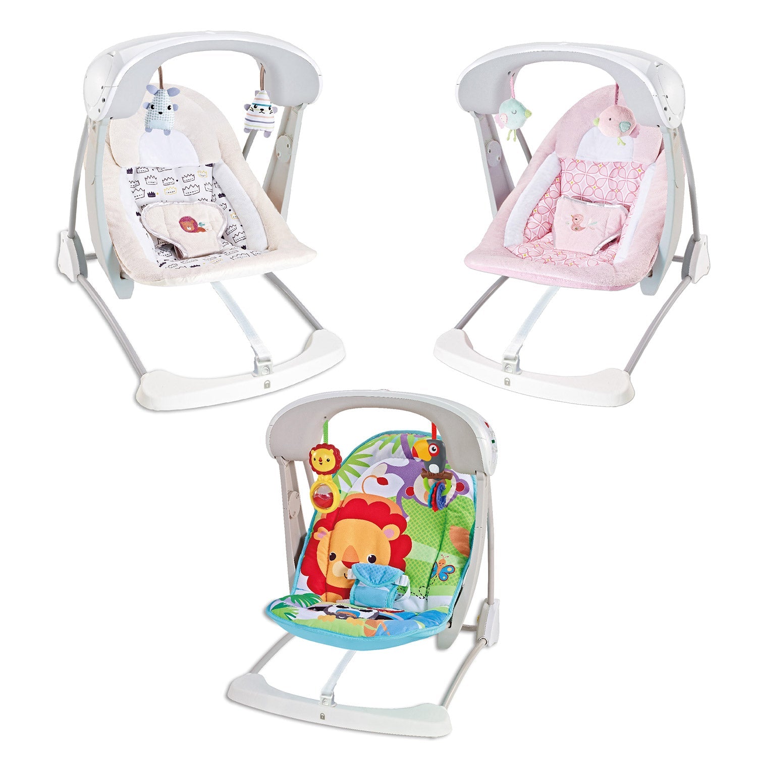 Altalena dondolo oscillante con Musica per Bambini 65x63x49 cm in Acciaio e Poliestere Baby Dreams