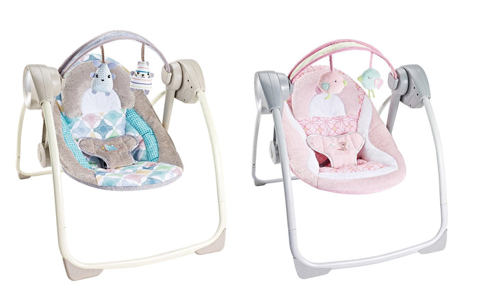 Altalena dondolo oscillante con Musica per Bambini 69x70x56 cm in Acciaio e Poliestere Baby Puppy