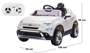 Macchina Elettrica per Bambini 12V con Licenza Fiat 500X Bianca