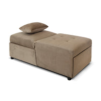 Poltrona Pouf Chaise Longue Nuit Velluto Tortora