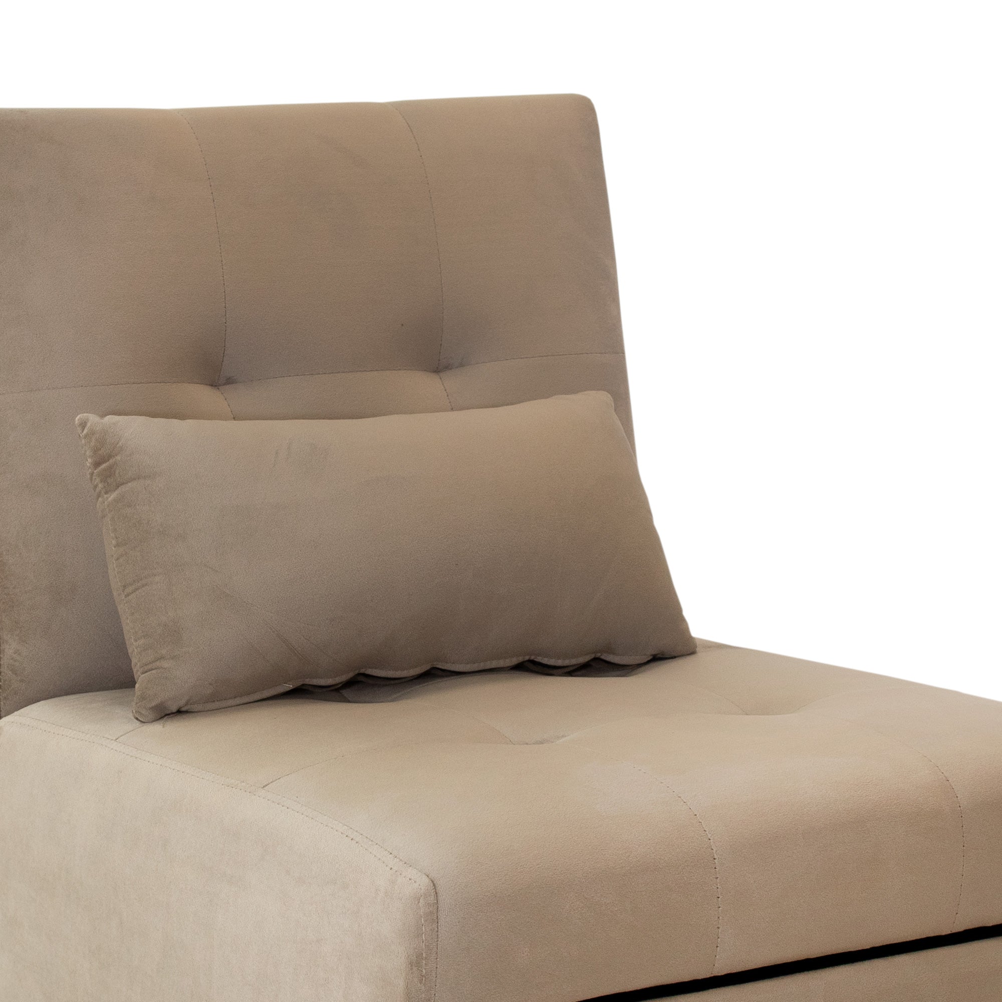 Poltrona Pouf Chaise Longue Nuit Velluto Tortora