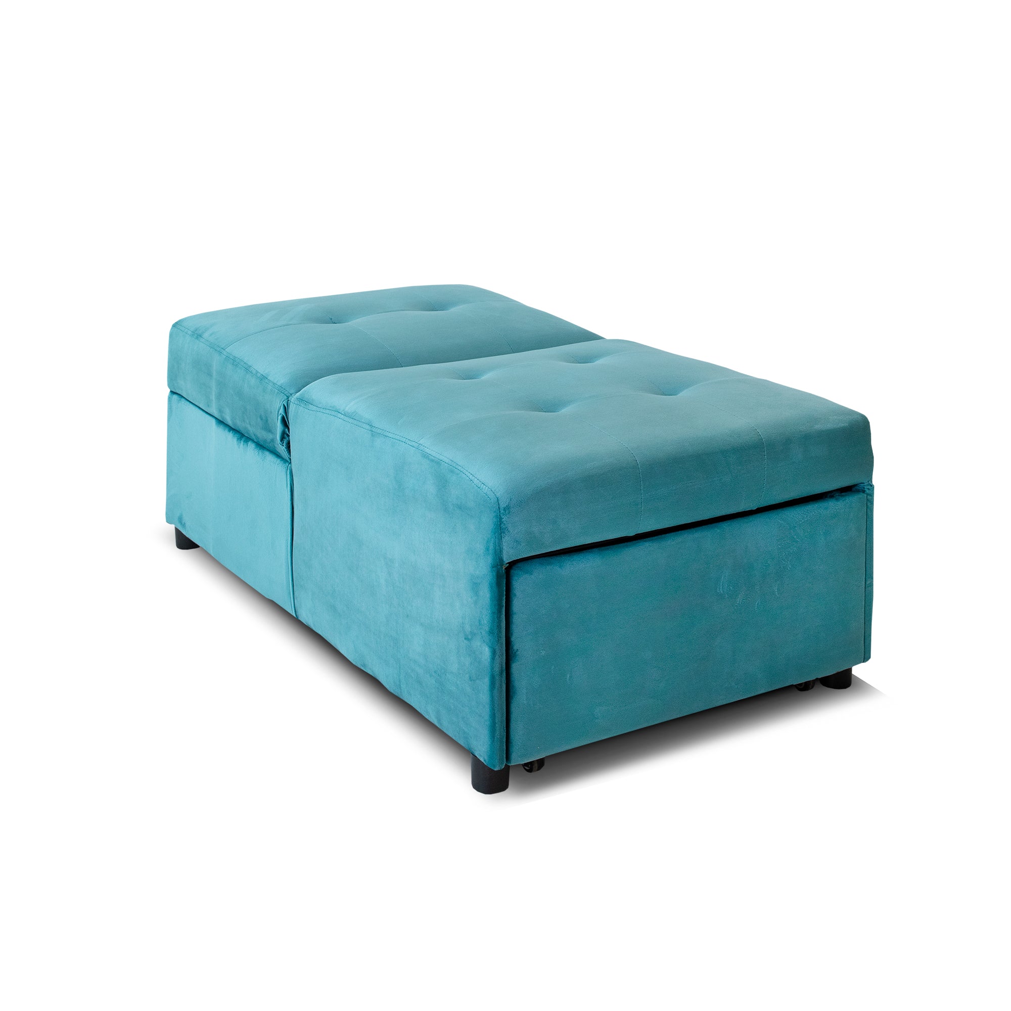 POLTRONA POUF CHAISE LONGUE NUIT VELLUTO PETROLIO