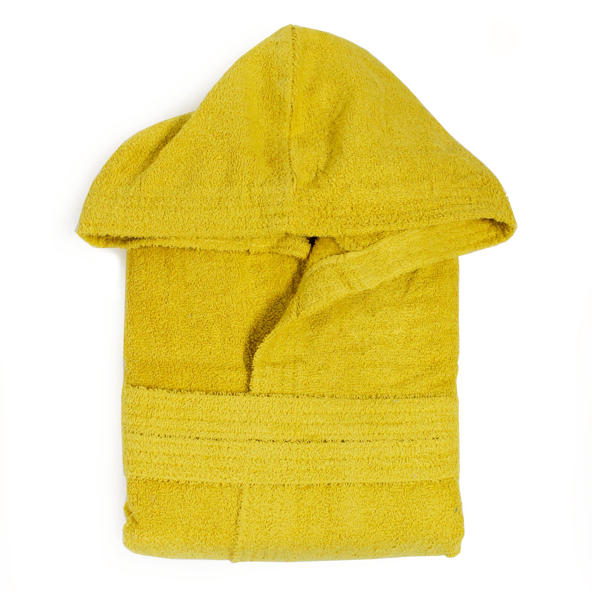 TESS-HOME COLLECTION. Accappatoio unisex con cappuccio Tg XL giallo ocra