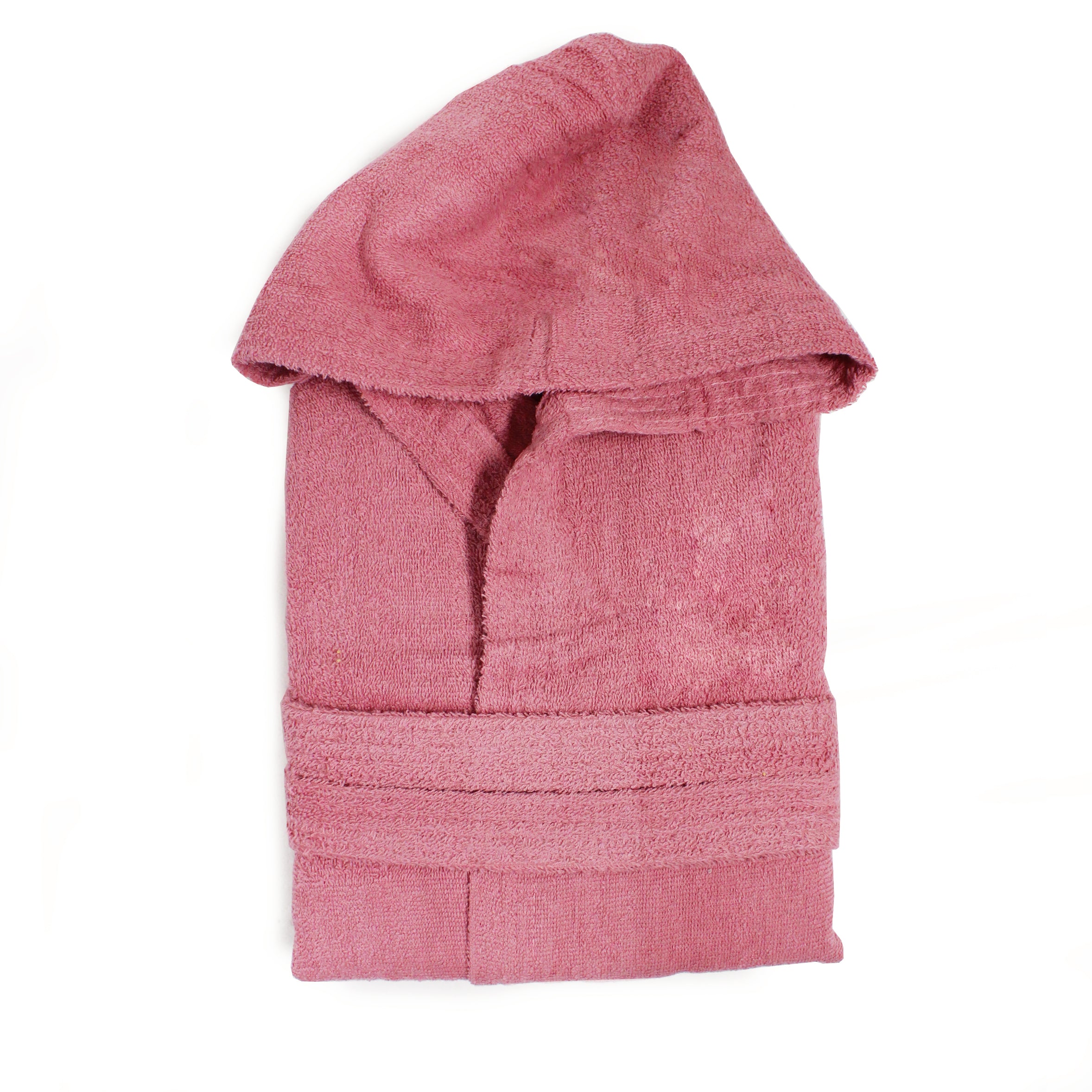 TESS-HOME COLLECTION. Accappatoio unisex con cappuccio Tg XXL rosa