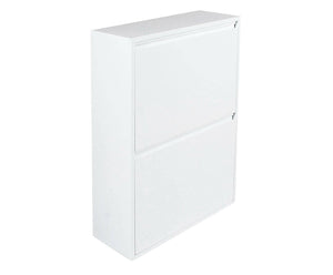 Pattumiera Aller, Porarifiuti salvaspazio, Pattumiera per differenziata con 4 secchi, Cm 60x25h92, Bianco