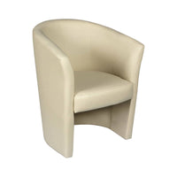 Poltrona Abrera, Poltrona moderna con rivestimento in ecopelle, Seduta da soggiorno di design, Cm 64x63h79, Beige