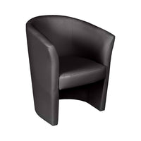 Poltrona Abrera, Poltrona moderna con rivestimento in ecopelle, Seduta da soggiorno di design, Cm 64x63h78, Nera