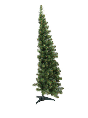 Albero di Natale Aosta, Mezzo Albero da parete artificiale extra folto, Albero effetto reale in PVC, 237 rami, Altezza cm 150