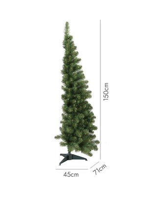 Albero di Natale Aosta, Mezzo Albero da parete artificiale extra folto, Albero effetto reale in PVC, 237 rami, Altezza cm 150