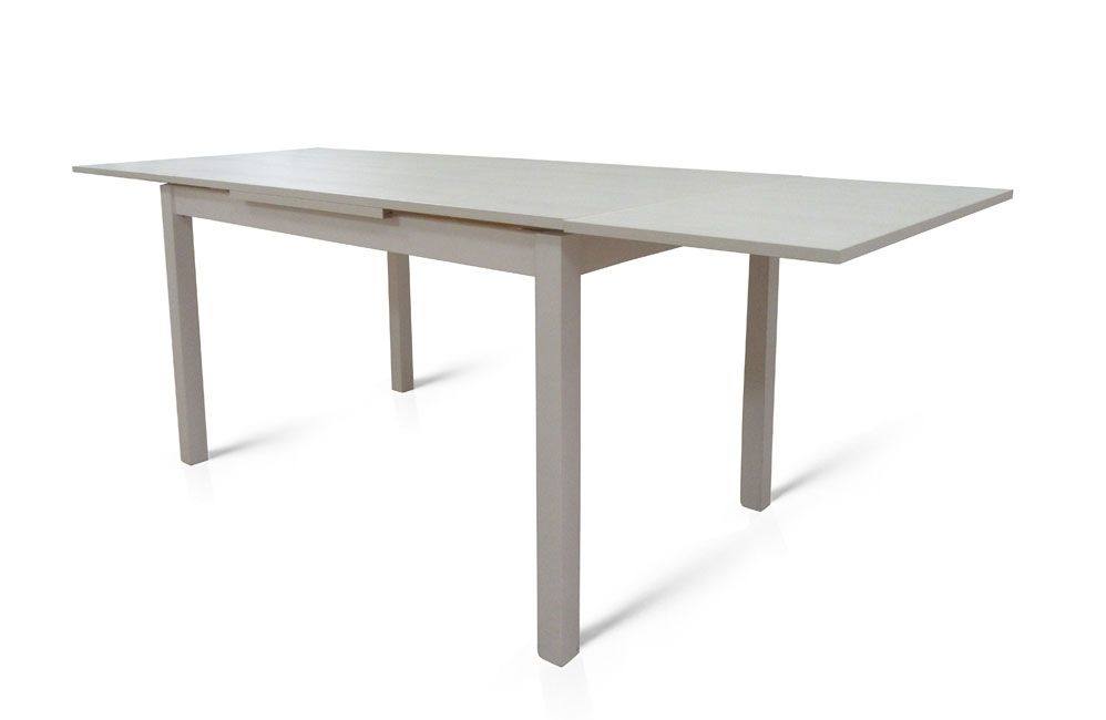 Tavolo allungabile AlcaladeHe, Tavolo da pranzo estensibile, Consolle multiuso con allunghe, Bianco frassinato, Cm 130x80h76