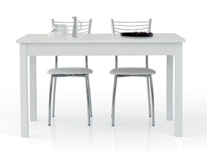 Tavolo allungabile AlcaladeHe, Tavolo da pranzo estensibile, Consolle multiuso con allunghe, Bianco frassinato, Cm 130x80h76