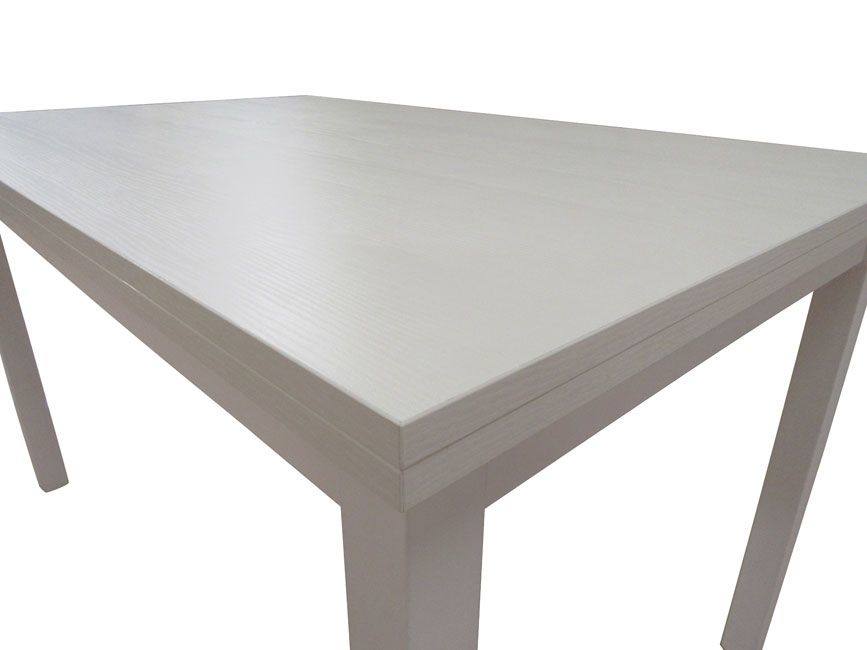 Tavolo allungabile AlcaladeHe, Tavolo da pranzo estensibile, Consolle multiuso con allunghe, Bianco frassinato, Cm 130x80h76