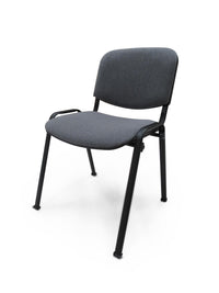 Sedia Chiva, Sedia in tessuto imbottito , Ideale per ufficio, salotto o sala conferenze, Cm 54x55h81, Grigio scuro, Singola