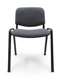 Sedia Chiva, Sedia in tessuto imbottito , Ideale per ufficio, salotto o sala conferenze, Cm 54x55h81, Grigio scuro, Singola